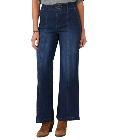 Democracy Petite Ab Solution High-rise Wide-leg Jeans In In Indigo