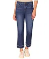 Democracy Petite "ab" Solution Kick Flare Mid Rise Jeans In Blue