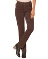 Democracy Petite "ab"solution Corduroy Straight-leg Jeans In Brown
