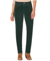 Democracy Petite "ab"solution Corduroy Straight-leg Jeans In Green