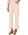 Democracy Petite "ab"solution Embroidered High-rise Round Up Boyfriend Jeans In Neutral