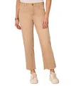 Democracy Petite Absolution High-rise Round Up Destroyed Scalloped-hem Boyfriend Jeans In Washed San