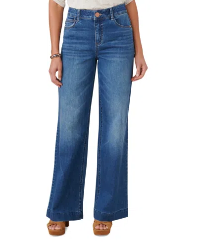 Democracy Petite Absolution High-rise Wide-leg Jeans In Bl Blue