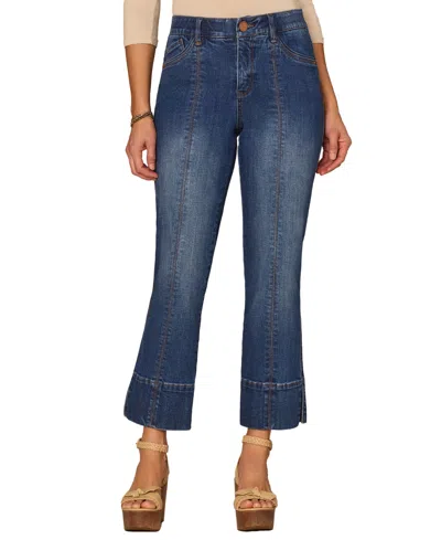 Democracy Petite "ab"solution High-rise Kick-flare Jeans In Blue