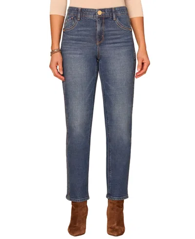 Democracy Petite Ab"solution High-rise Straight-leg Jeans In Blue