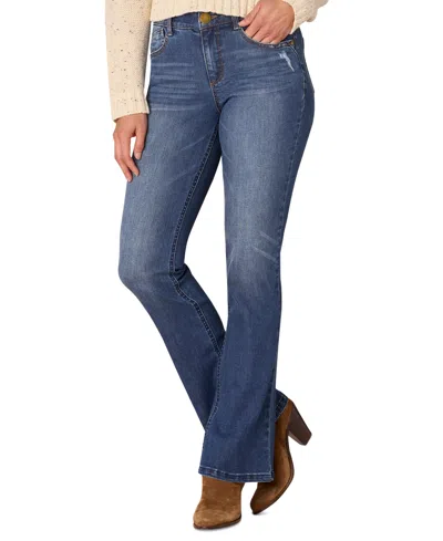 Democracy Petite "ab"solution Luxe Touch Itty Bitty Bootcut Jeans In Blue Vinta