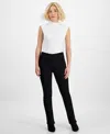 Democracy Petite "ab"solution Pull-on High-rise Itty Bitty Bootcut Jeans In Black