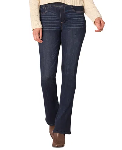Democracy Petite "ab"solution Pull-on High-rise Bootcut Jeans In Indigo