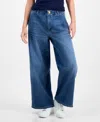 Democracy Petite "ab"solution Skyrise Wide-leg Pants In Mid Blue Artisanal
