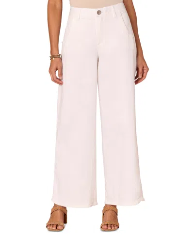 Democracy Petite Absolution Skyrise Wide-leg Pants In Optic White