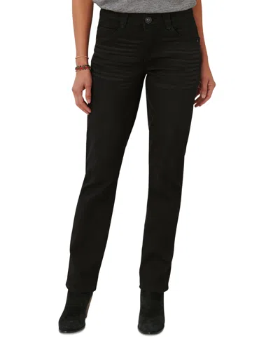 Democracy Petite "ab"solution Straight-leg Jeans In Black