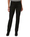 Democracy Petites Womens Pocket Denim Straight Leg Jeans In Black