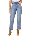 Democracy Petite High Rise Solid Ankle Pants In Blue