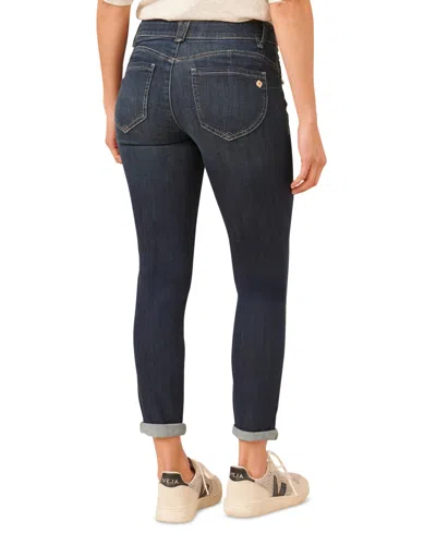 Democracy Petite Mid Rise Ankle Length Jeans In Blue
