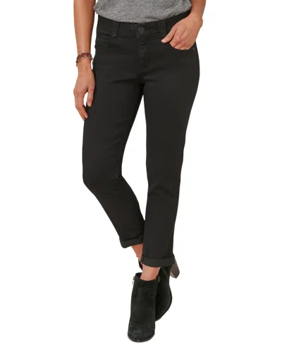 Democracy Petite Mid-rise Skinny Ankle Jeans In Black