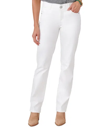 Democracy Petite Mid-rise Straight-leg Jeans In Opw Optic
