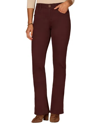 Democracy Petite Mid-rise Cuffed Ankle Skimmer Jeans In Burgundy