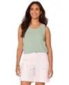 Democracy Petite Notched Scoop-neck Sleeveless Top In Marble