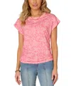 Democracy Petite Printed Side-shirred Rolled-cuff Top