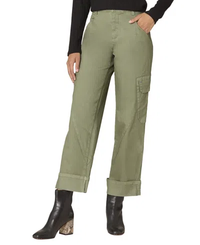 Democracy Petite Relaxed Utility Pants In Green