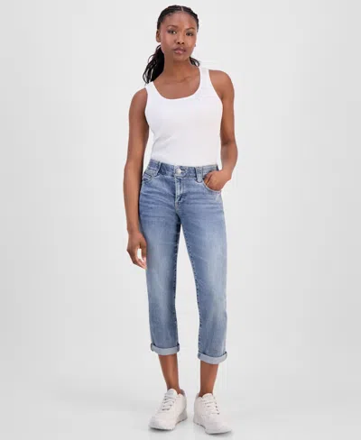 Democracy Petite Solution Ankle Skimmer Jeans In Blue