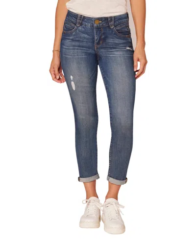 Democracy Petite Solution Ankle Skimmer Jeans In Blue