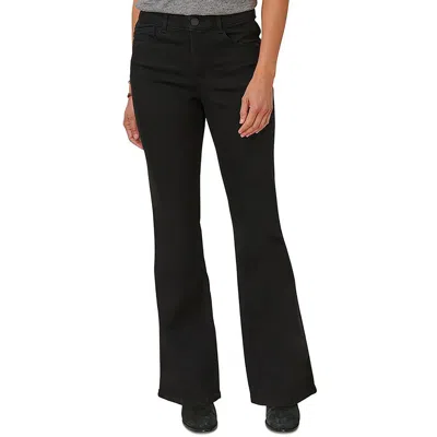 Democracy Petites Womens Stretch Denim Bootcut Jeans In Black