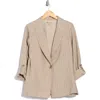Democracy Pinstripe Oversize Peak Lapel Blazer In Neutral