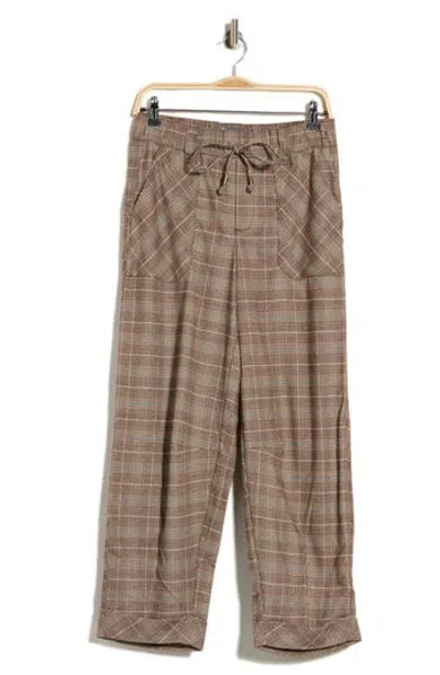 Democracy Plaid Barrel Leg Pants In Plaid Multi
