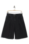 Democracy Pleated Front Denim Bermuda Shorts