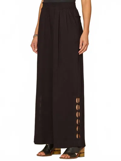 Democracy Pleated Wide Leg Glider Pants In Black