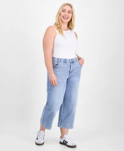 Democracy Plus Rise "ab"solution High-rise Cropped Wide-leg Jeans In White