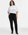 Democracy Plus Size Absolution Straight-leg Jeans In Black