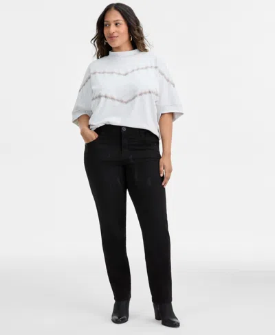 Democracy Plus Size Absolution Straight-leg Jeans In Black