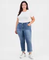 Democracy Plus Size Girlfriend Absolution Straight-leg Jeans In Blue
