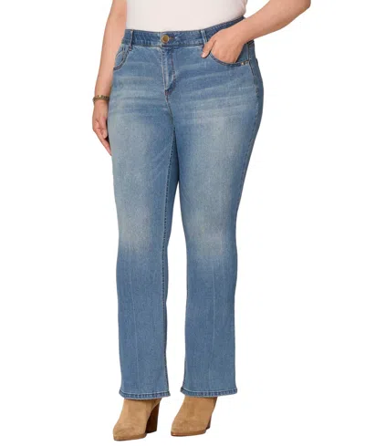 Democracy Plus Size High Rise Bootcut Jeans In Blue