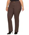 Democracy Plus Size High-rise Bootcut Jeans In Brown
