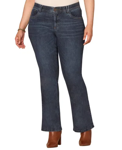 Democracy Plus Size Itty Bitty Boot Cut Jeans In Blue