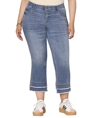 Democracy Plus Size Kick Flare-leg Jeans In Blue