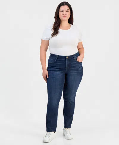 Democracy Plus Size Mid-rise Straight-leg Absolution Jeans In Indigo