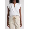 Democracy Poplin Ruffle Shirt In Off White