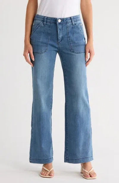 Democracy Porkchop Wide Leg Jeans In Blue