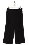 Democracy Pull-on Crop Wide Leg Pants In Black