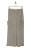 Democracy Pull-on Crop Wide Leg Pants In Deep Seagrass