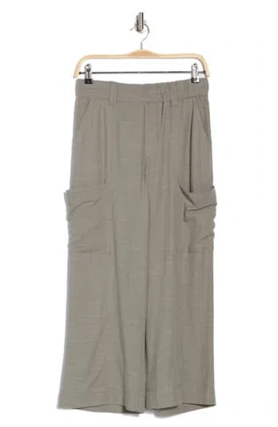 Democracy Pull-on Crop Wide Leg Pants In Deep Seagrass
