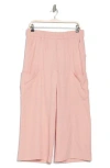 Democracy Pull-on Crop Wide Leg Pants In Rose Bloom