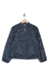 Democracy Quilted Bomber Jacket In Orion Blue