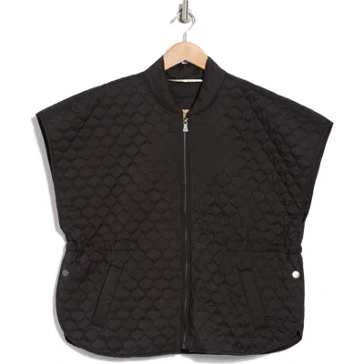 Democracy Quilted Capelet Jacket In Black
