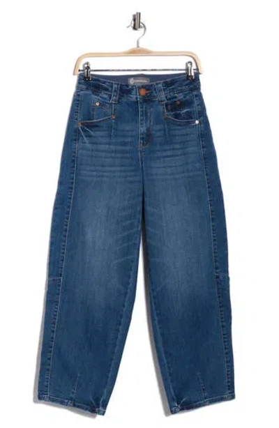 Democracy Relaxed Fit Barrel Leg Jeans In Blue