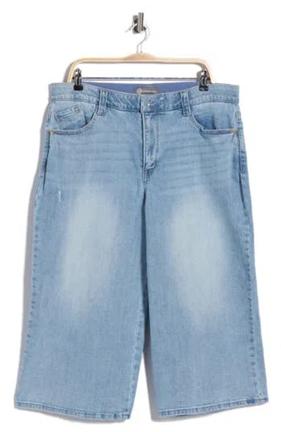 Democracy Relaxed Wide Leg Capri Jeans In Blue